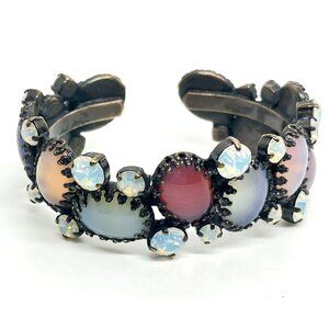 KONPLOTT MIRANDA KONSTANTINIDOU COLORFUL GLASS STONE CUFF BRACELET MODERNIST